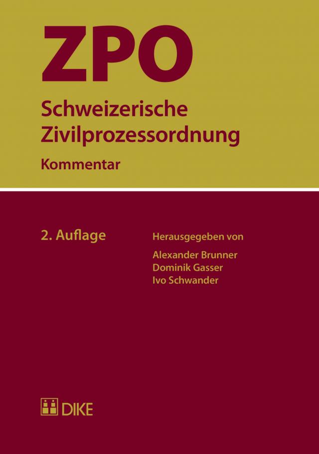 Schweizerische Zivilprozessordnung ZPO