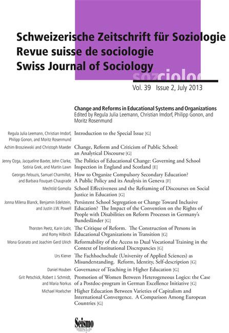 Schweizerische Zeitschrift für Soziologie 39/2