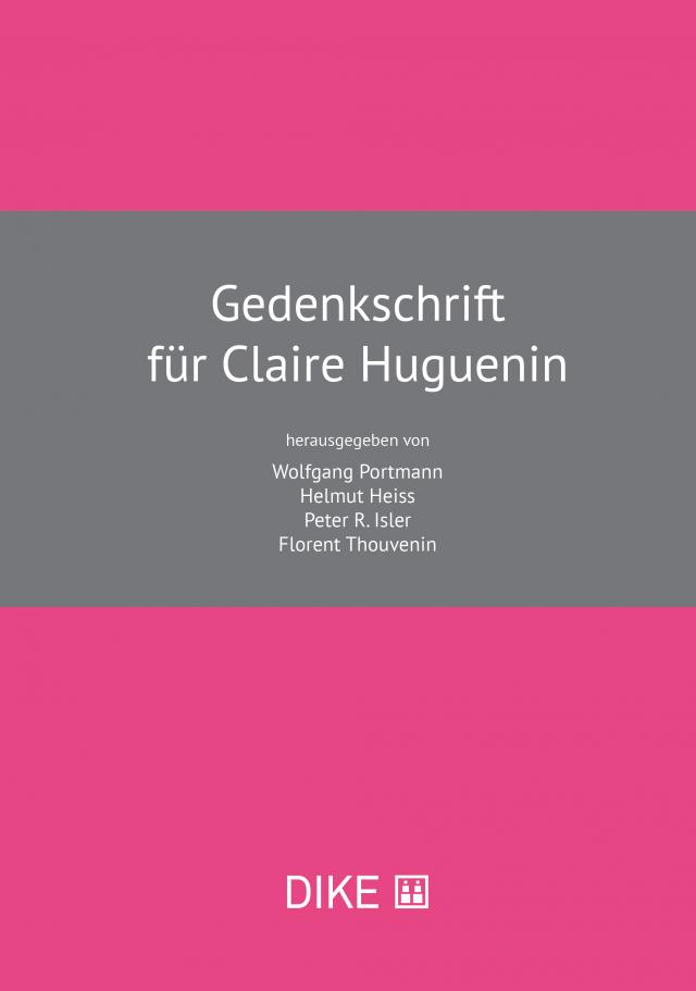 Gedenkschrift für Claire Huguenin