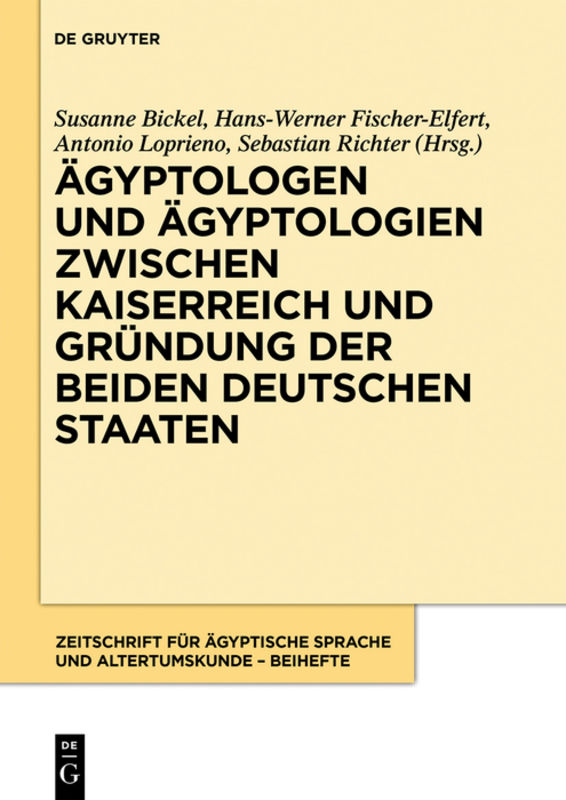 Ägyptologen und Ägyptologien zwischen Kaiserreich und Gründung der beiden deutschen Staaten