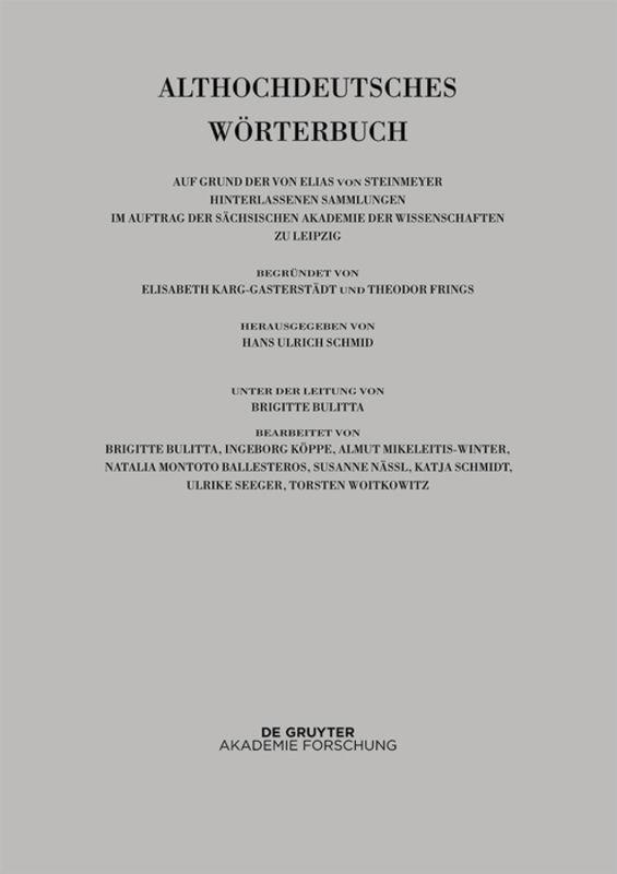 Althochdeutsches Wörterbuch / Bd VI: M–N. 11. Lieferung (morachsamo bis muot)