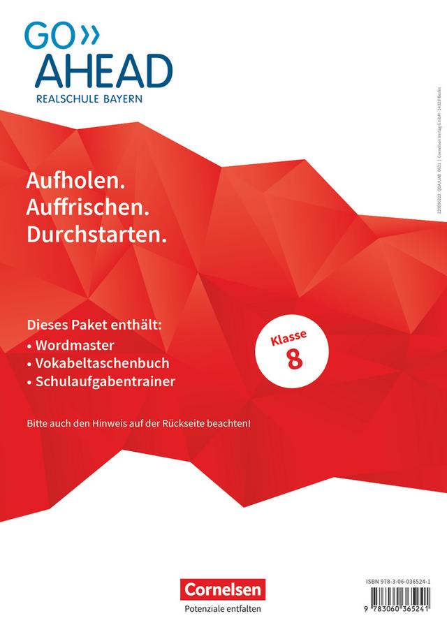 Go Ahead 8. Jahrgangsstufe. Realschule Bayern - Arbeitshefte Wordmaster, Vokabeltaschenbuch und Schulaufgabentrainer (Im Paket)