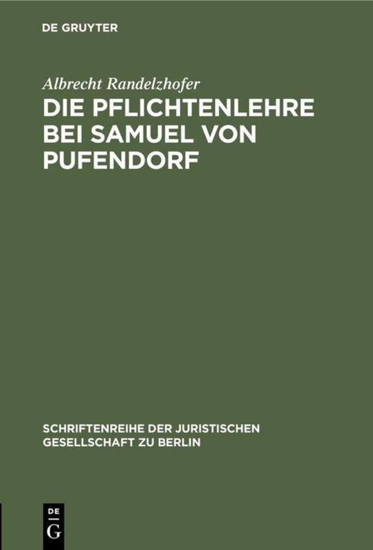 Die Pflichtenlehre bei Samuel von Pufendorf