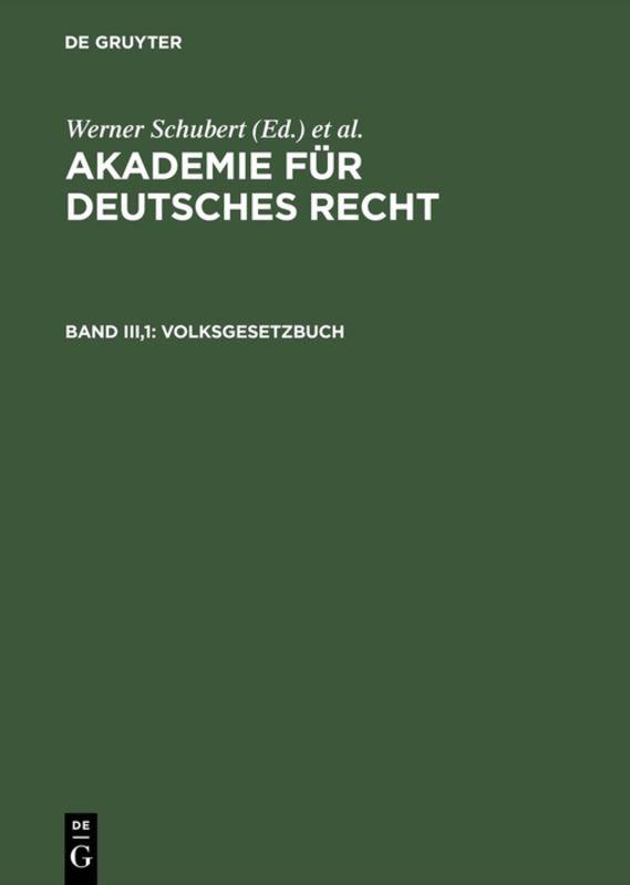 Akademie für Deutsches Recht / Volksgesetzbuch