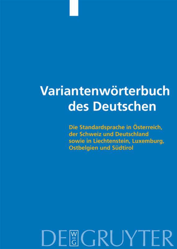Variantenwörterbuch des Deutschen, 2 Bde.