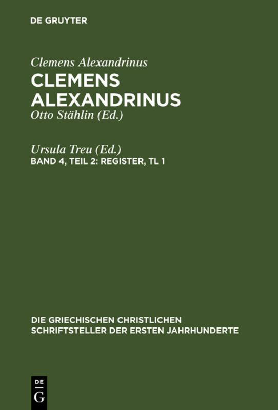 Clemens Alexandrinus / Register – Erster Teil