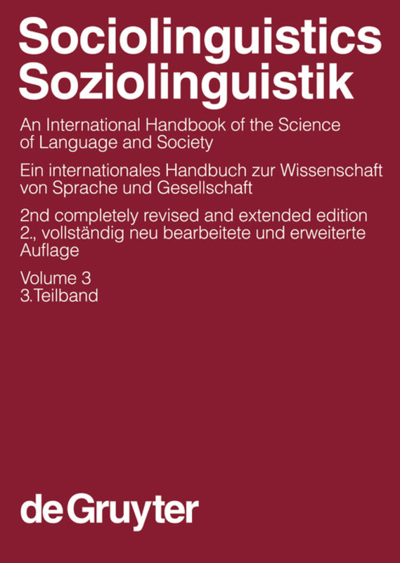 Sociolinguistics / Soziolinguistik / Sociolinguistics / Soziolinguistik. Volume 3