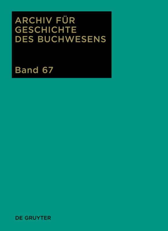 Archiv für Geschichte des Buchwesens / 2012