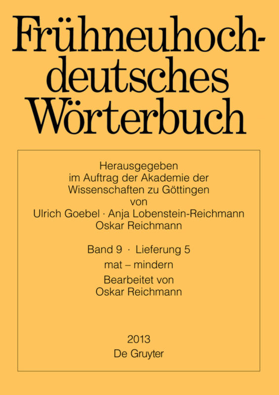 Frühneuhochdeutsches Wörterbuch / mat – mindern
