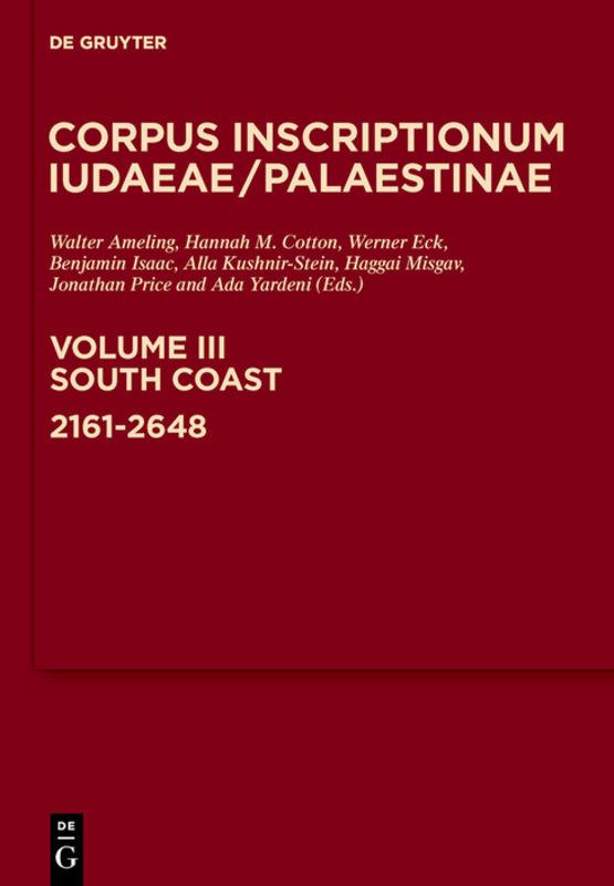 Corpus Inscriptionum Iudaeae/Palaestinae / South Coast: 2161-2648