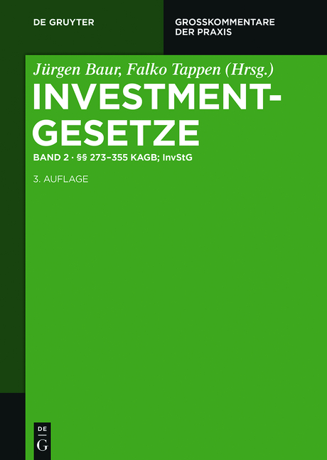 Investmentgesetze / §§ 273 - 355 KAGB; InvStG