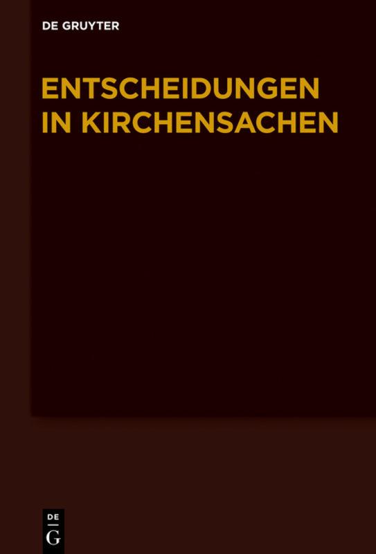 Entscheidungen in Kirchensachen seit 1946 / 1.1.-30.6.2012