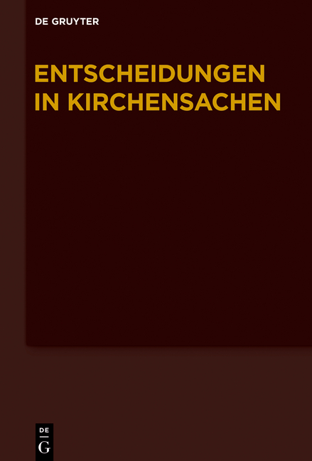 Entscheidungen in Kirchensachen seit 1946 / 1.1.-30.6.2014