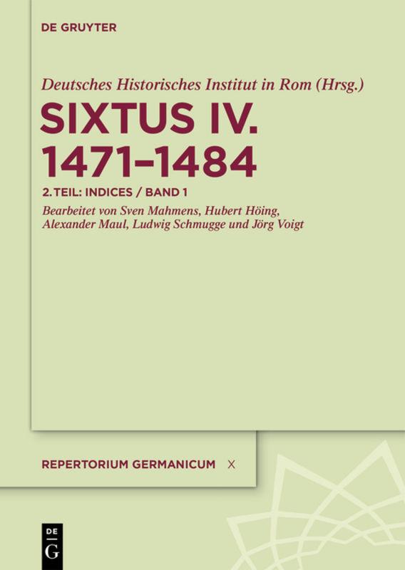 Repertorium Germanicum. Sixtus IV. (1471–1484) / Indices