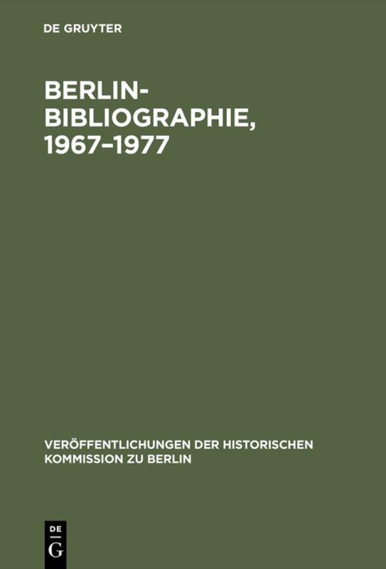 Berlin-Bibliographie, 1967–1977