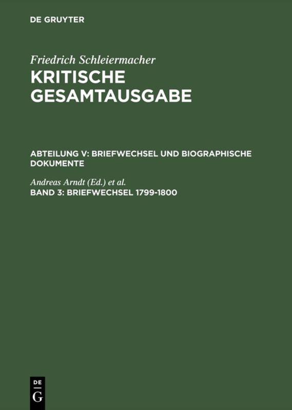 Briefwechsel 1799–1800