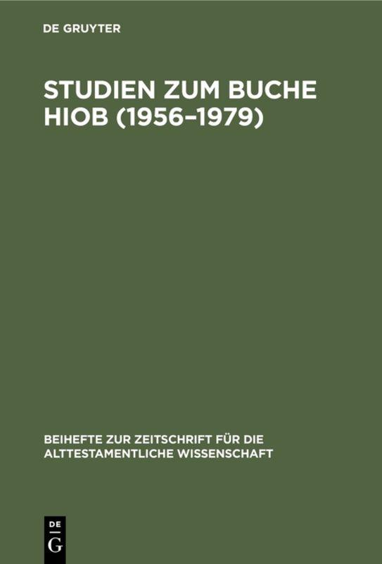 Studien zum Buche Hiob (1956–1979)