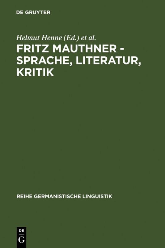 Fritz Mauthner - Sprache, Literatur, Kritik