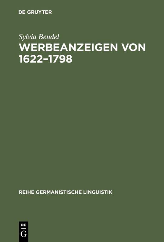 Werbeanzeigen von 1622–1798