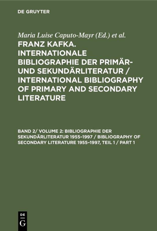 Bibliographie der Sekundärliteratur 1955–1997 / Bibliography of Secondary Literature 1955–1997