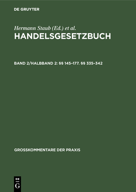 Handelsgesetzbuch / §§ 145–177. §§ 335–342
