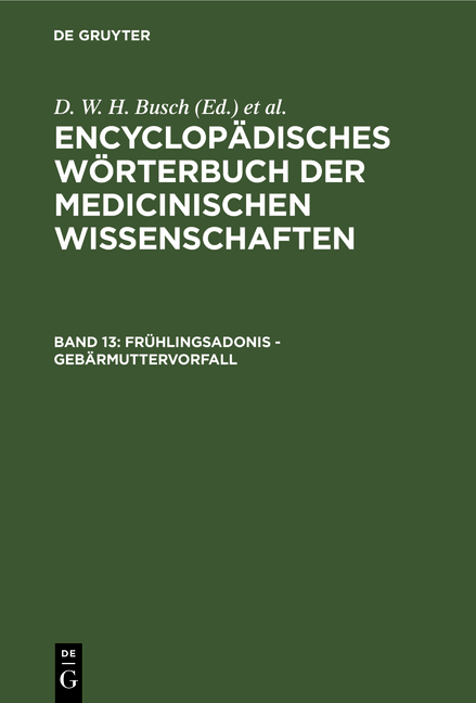 Encyclopädisches Wörterbuch der medicinischen Wissenschaften / Frühlingsadonis - Gebärmuttervorfall
