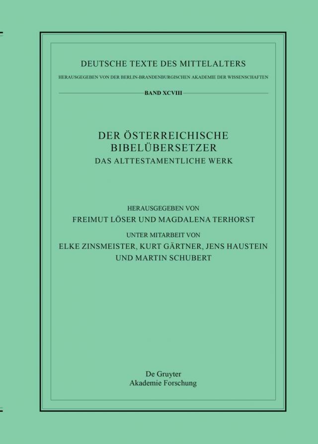 Der Österreichische Bibelübersetzer / Das Alttestamentliche Werk