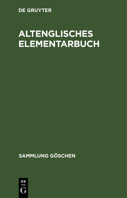 Altenglisches Elementarbuch