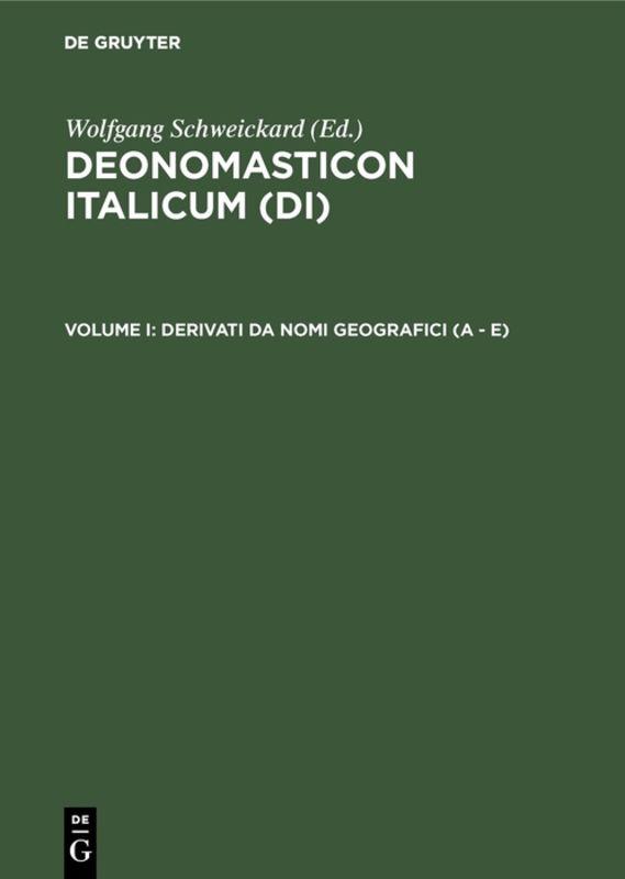 Deonomasticon Italicum (DI) / Derivati da nomi geografici (A - E)