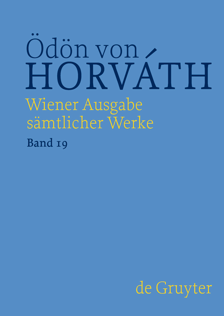 Ödön von Horváth: Wiener Ausgabe sämtlicher Werke / Notizbücher. Supplemente