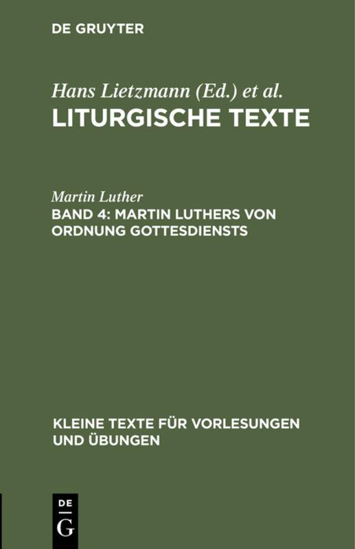 Martin Luthers Von Ordnung Gottesdiensts