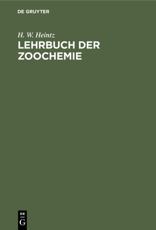 Lehrbuch der Zoochemie