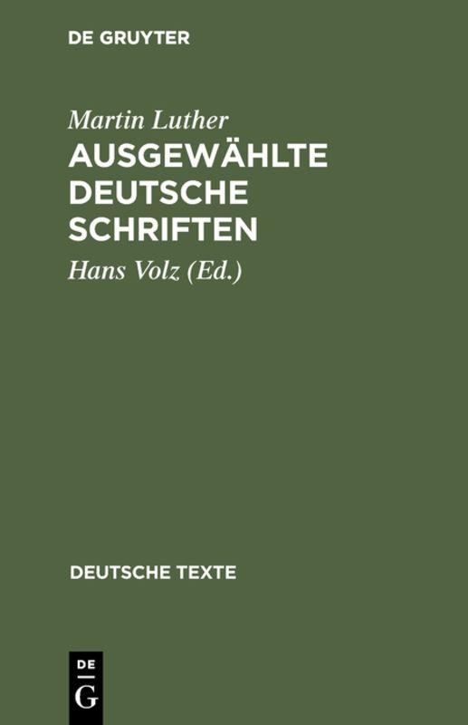 Ausgewählte deutsche Schriften