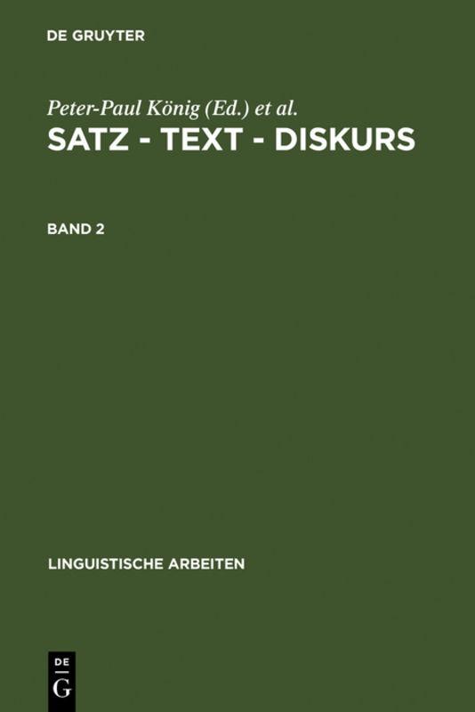 Satz – Text – Diskurs. Band 2