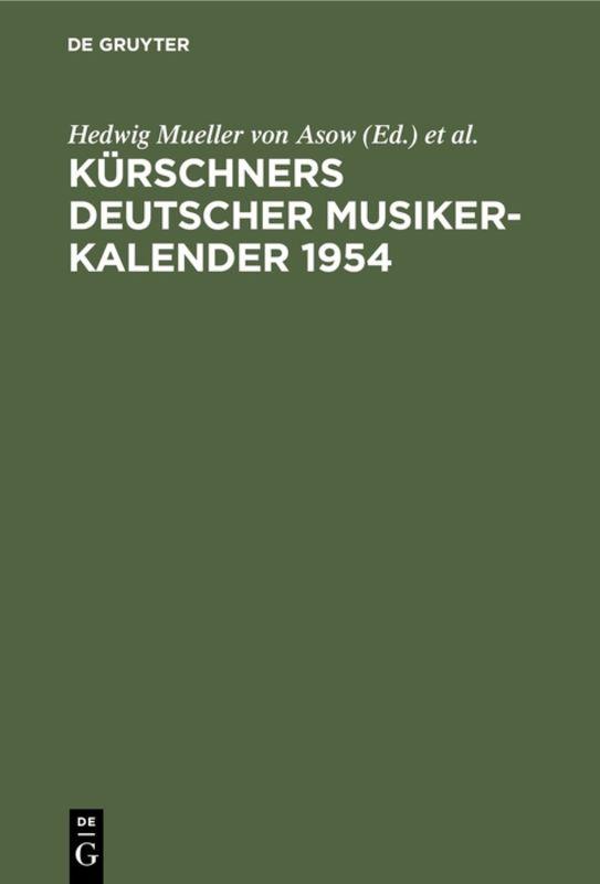 Kürschners Deutscher Musiker-Kalender 1954
