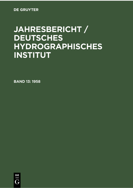 Jahresbericht / Deutsches Hydrographisches Institut / 1958