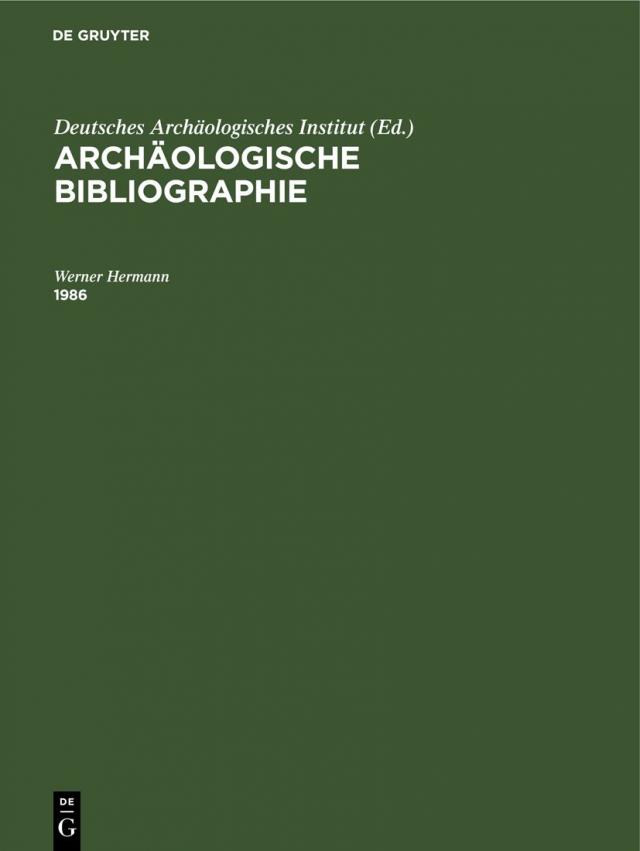 Archäologische Bibliographie / 1986