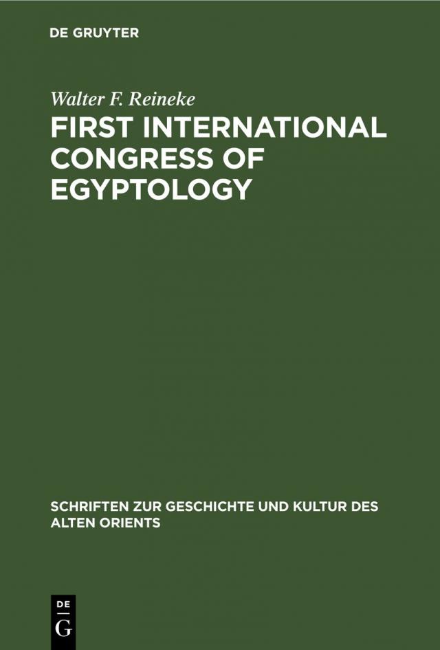 First International Congress of Egyptology