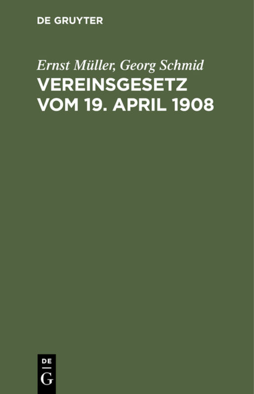 Vereinsgesetz vom 19. April 1908