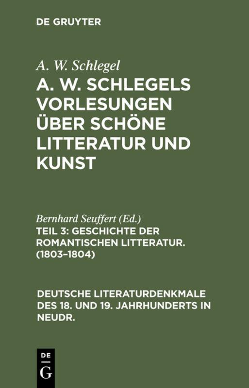 Geschichte der Romantischen Litteratur. (1803–1804)