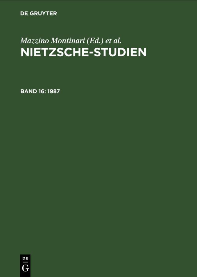 Nietzsche-Studien / 1987