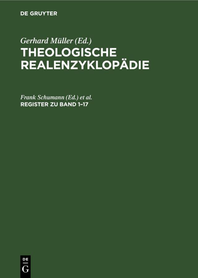 Theologische Realenzyklopädie / Register zu Band 1–17