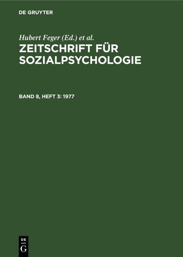 Zeitschrift für Sozialpsychologie / 1977