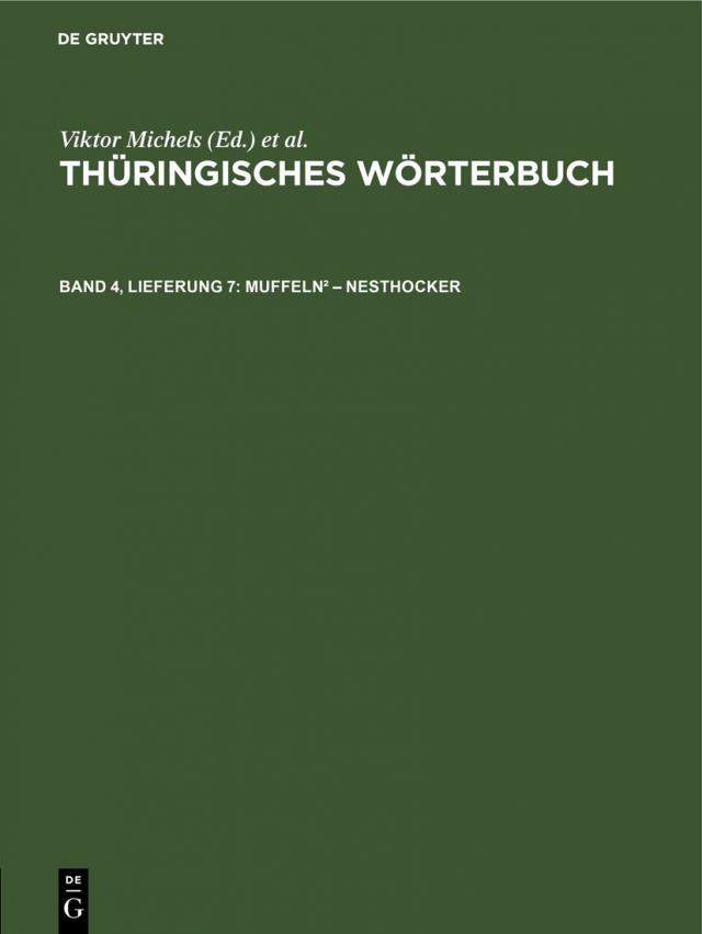 Thüringisches Wörterbuch / Muffeln² – Nesthocker