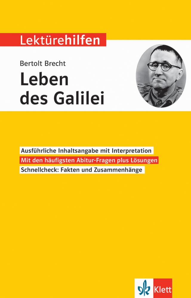 Klett Lektürehilfen Bertolt Brecht, Leben des Galilei