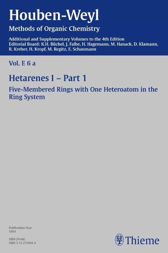 Houben-Weyl Methods of Organic Chemistry Vol. E 6a, 4th Edition Supplement