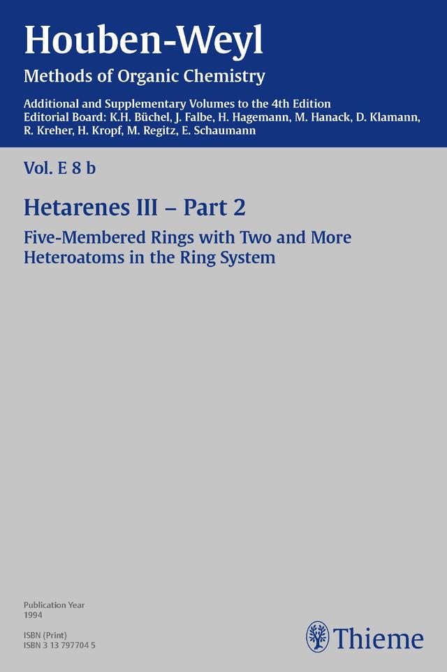 Houben-Weyl Methods of Organic Chemistry Vol. E 8b, 4th Edition Supplement