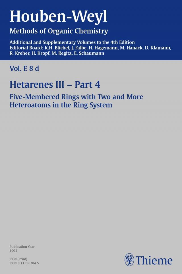 Houben-Weyl Methods of Organic Chemistry Vol. E 8d, 4th Edition Supplement