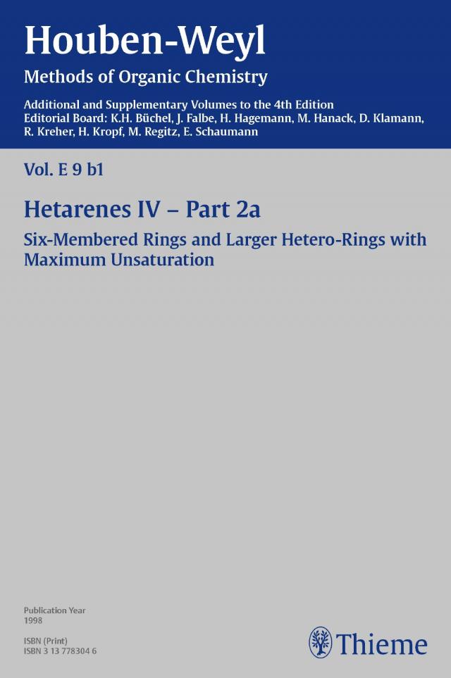 Houben-Weyl Methods of Organic Chemistry Vol. E 9b/1, 4th Edition Supplement