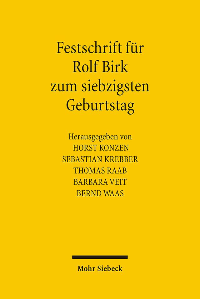 Festschrift für Rolf Birk zum siebzigsten Geburtstag